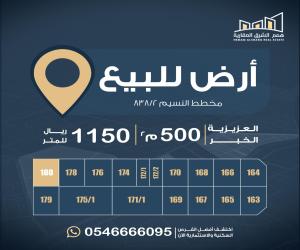 ارض للبيع  في  الخبر حي العقيق