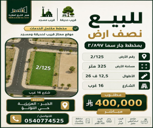 ارض للبيع  في  الخبر حي اللؤلؤ