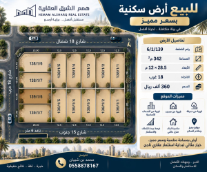 ارض للبيع  في  الخبر حي اللؤلؤ