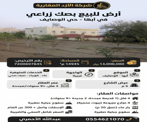 ارض للبيع  في  ابها الوصايف