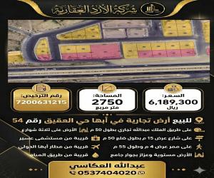 ارض للبيع  في  ابها العقيق