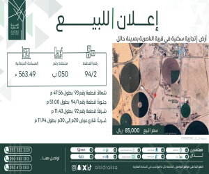 ارض للبيع  في  الناصريه حي الناصرية