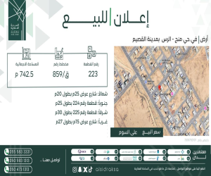ارض للبيع  في  قصرابن عقيل حي المصيف