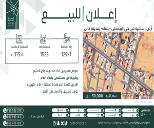 ارض للبيع  في  بقعاء حي الوسطى