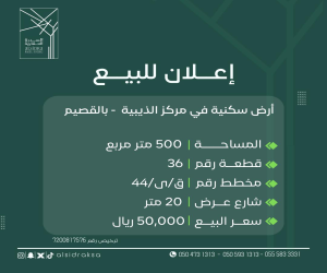 ارض للبيع  في  الذيبية حي غير محدد