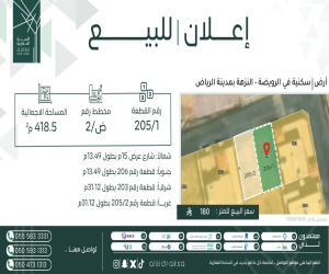 ارض للبيع  في  القويعية - الرويضة حي النزهة