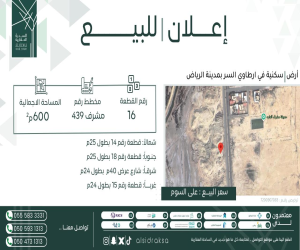 ارض للبيع  في  مشرف حي مشرف