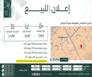ارض للبيع  في  القويعية حي 1029 مخطط رقم