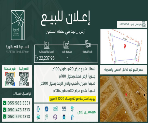 ارض للبيع  في  عقلة الصقور حي الريان